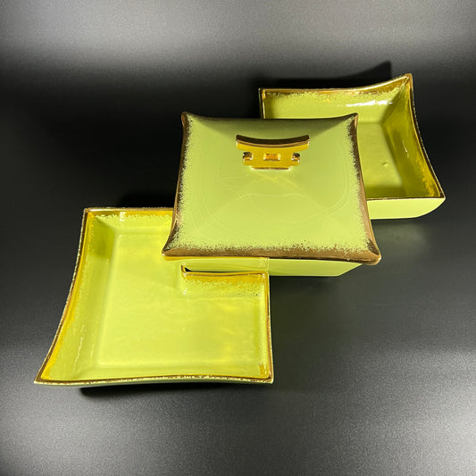 MCM Asian Style Serving Set with Gold Edge