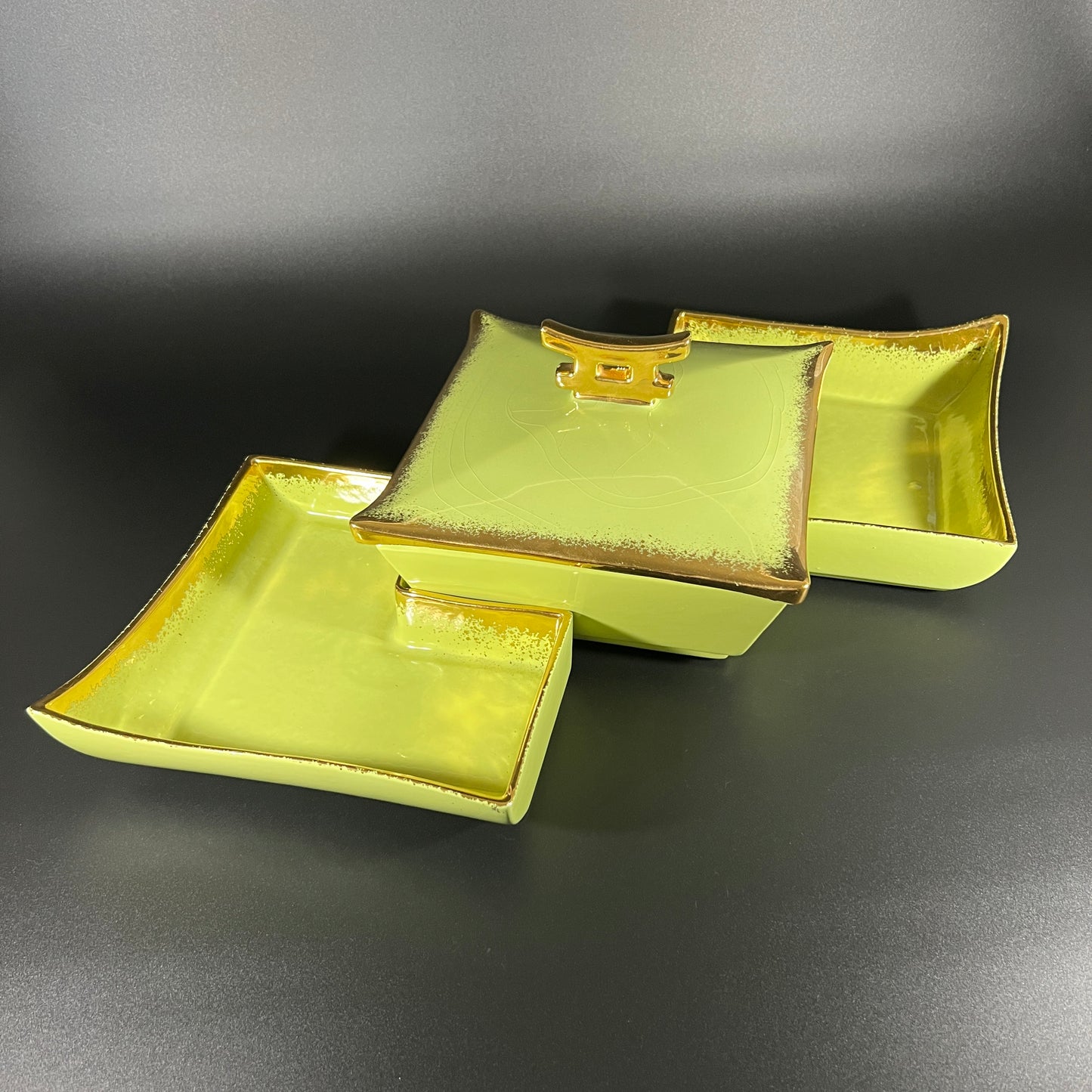 MCM Asian Style Serving Set with Gold Edge