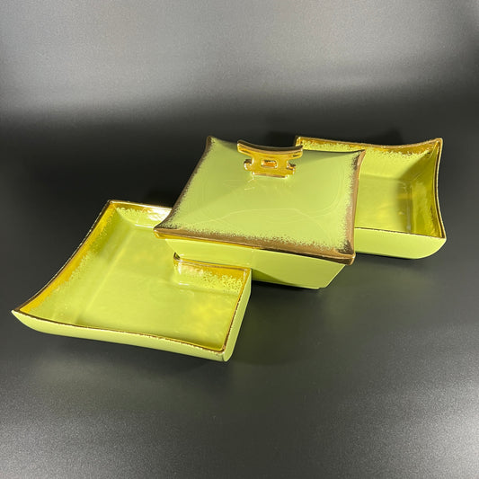 MCM Asian Style Serving Set with Gold Edge