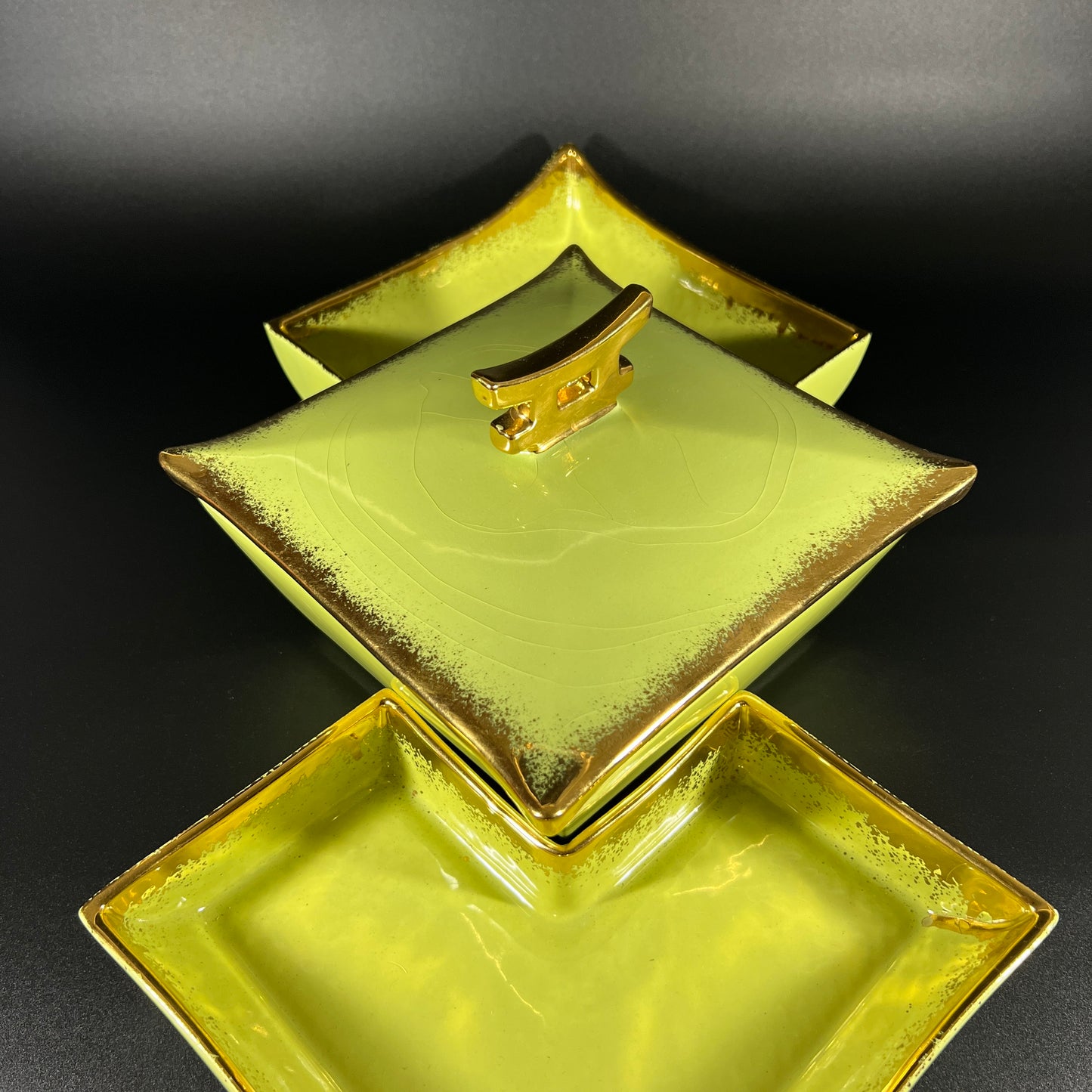 MCM Asian Style Serving Set with Gold Edge