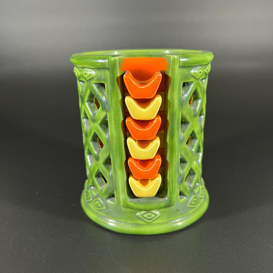 Vintage Ashtray Caddy with 6 Ashtrays