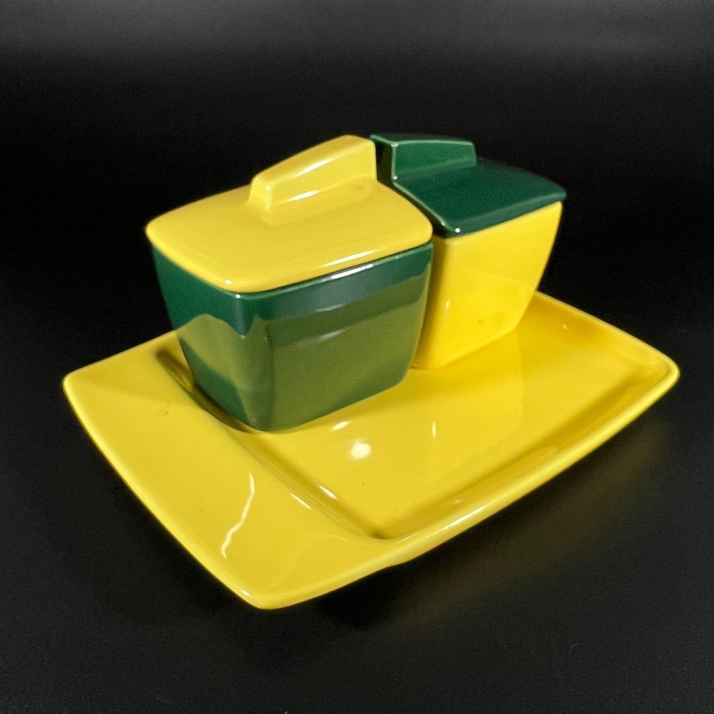 Franciscan Ware Green and Yellow Condiment Sets