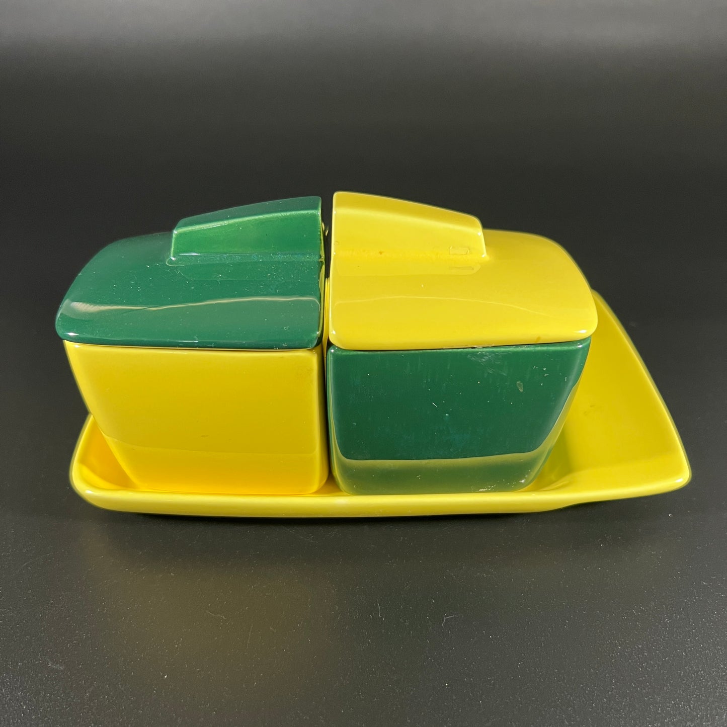 Franciscan Ware Green and Yellow Condiment Sets