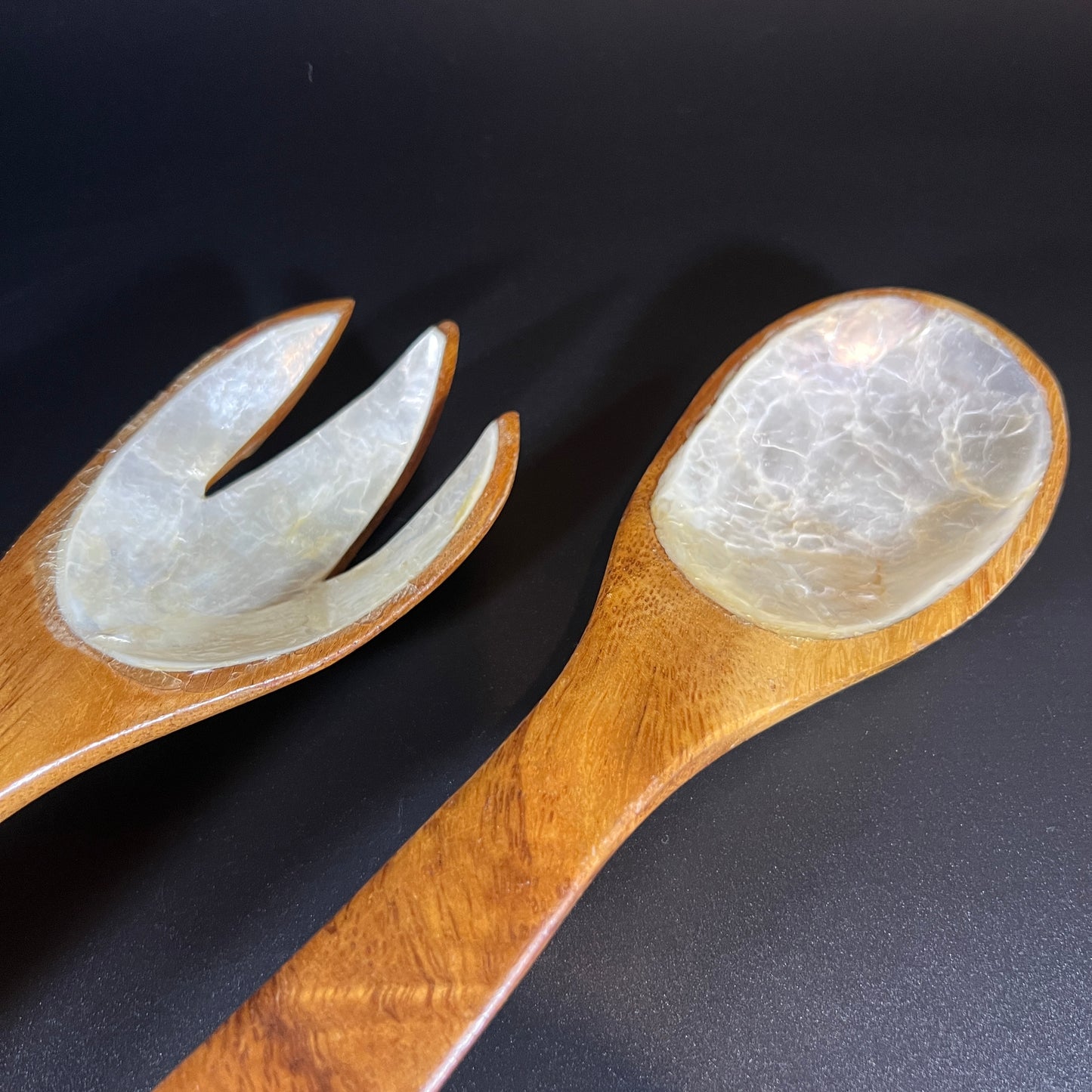 Midcentury Lotus Flower Monkey Pod Server