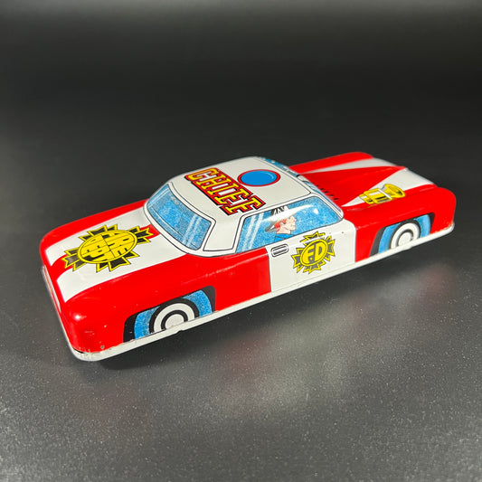 Vintage Tin Friction Fire Chief Squad Car