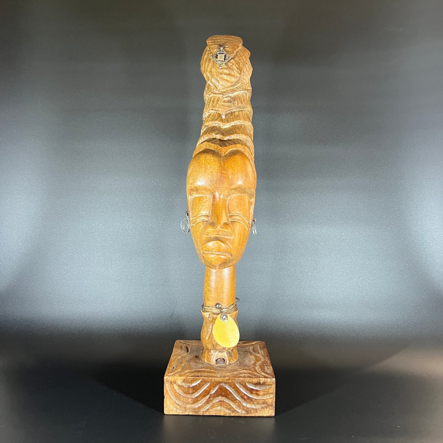 Large Carved African Head Sculpture