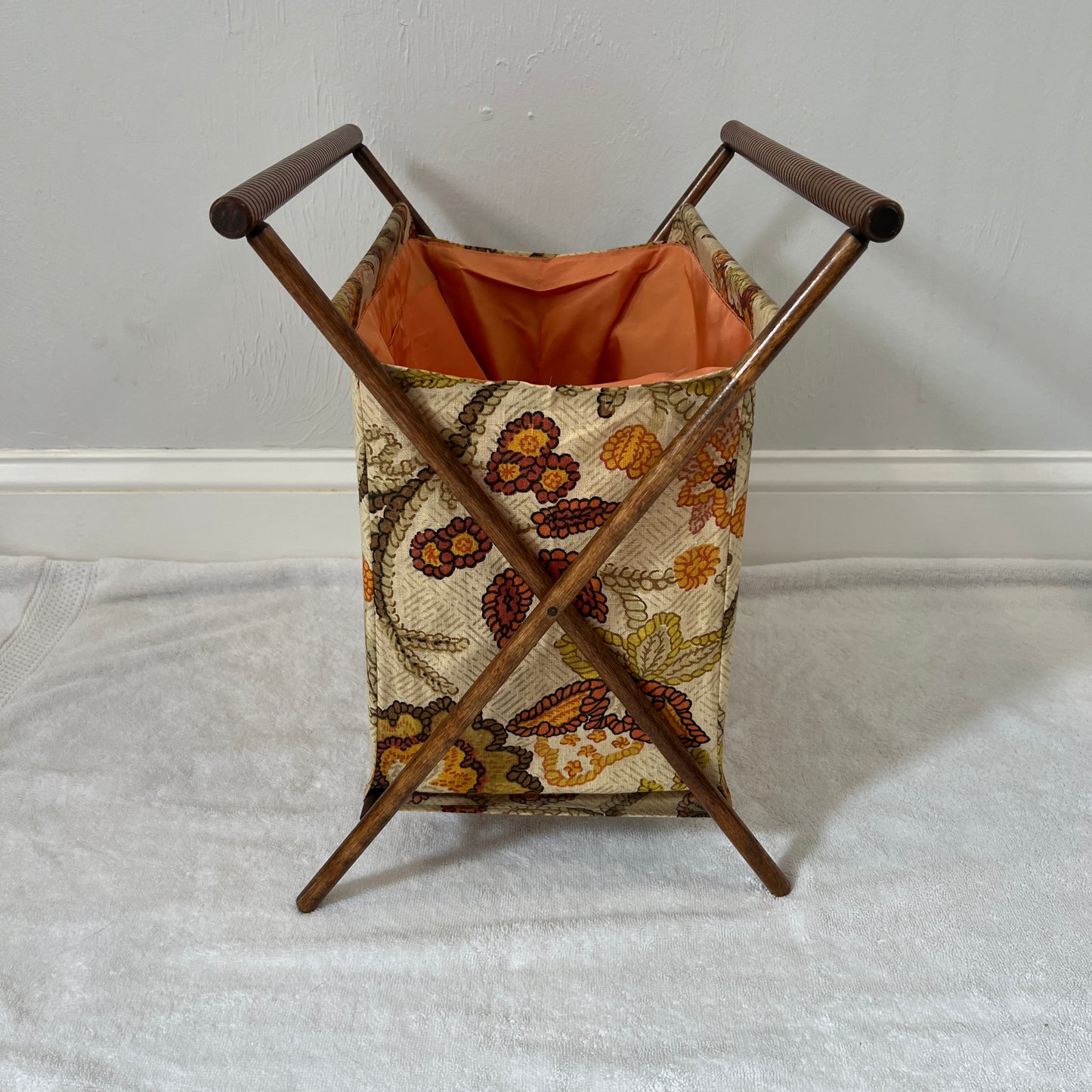 Vintage Folding Knitting Basket