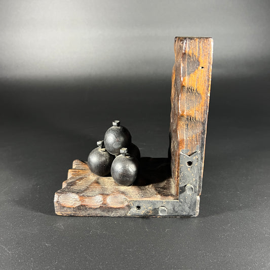 Vintage Bookend with Cannonballs