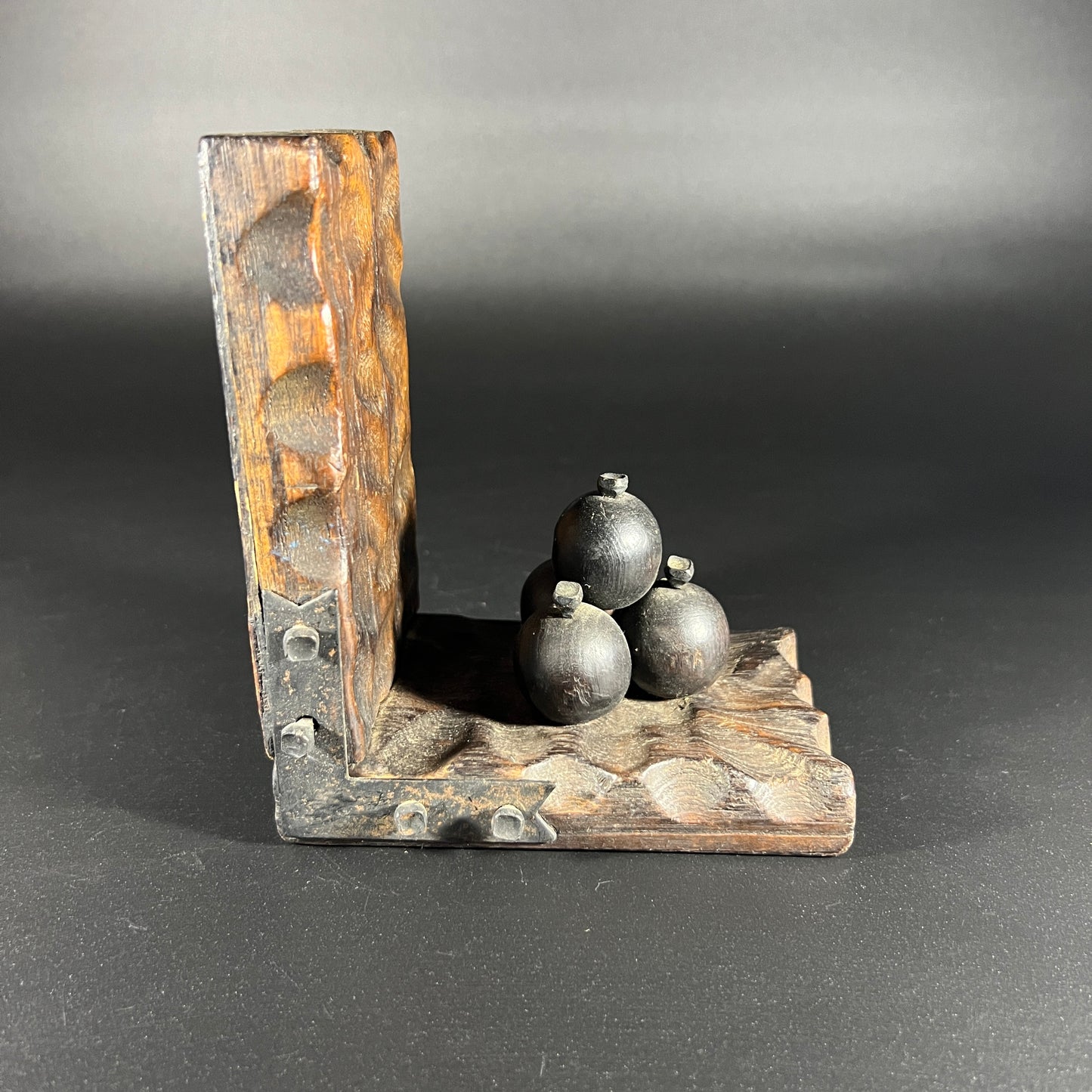 Vintage Bookend with Cannonballs