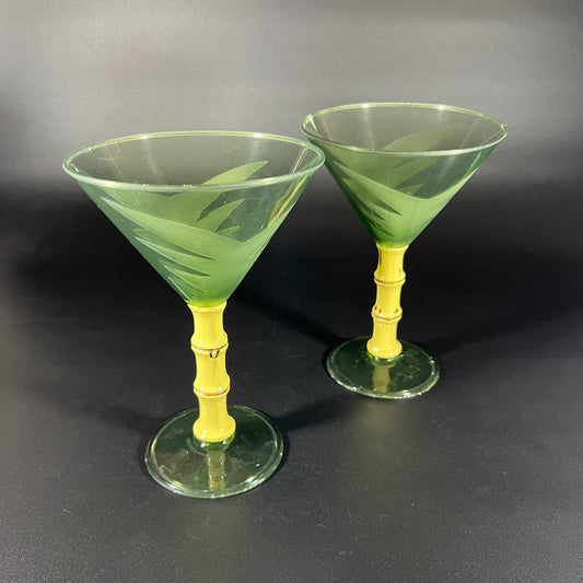 Plastic Faux Bamboo Cocktail Glasses (Set of 2)