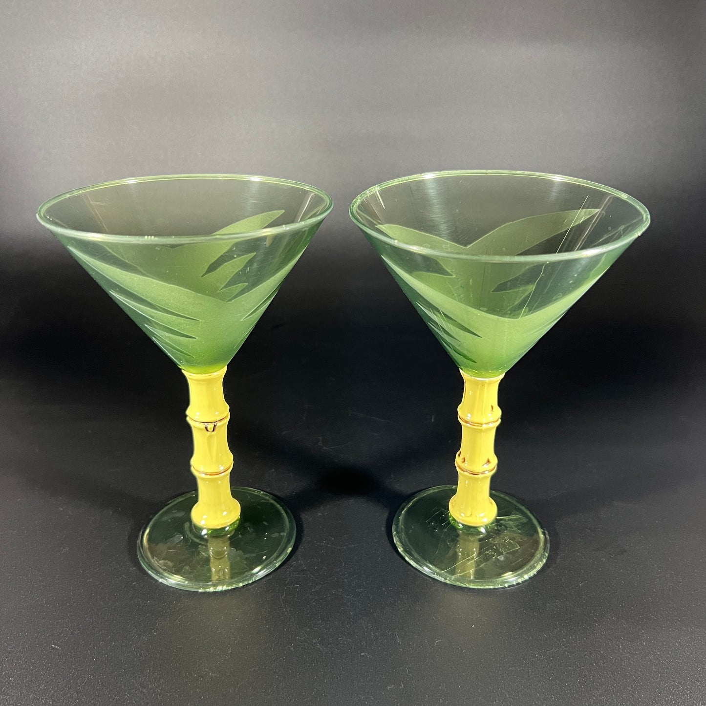 Plastic Faux Bamboo Cocktail Glasses (Set of 2)