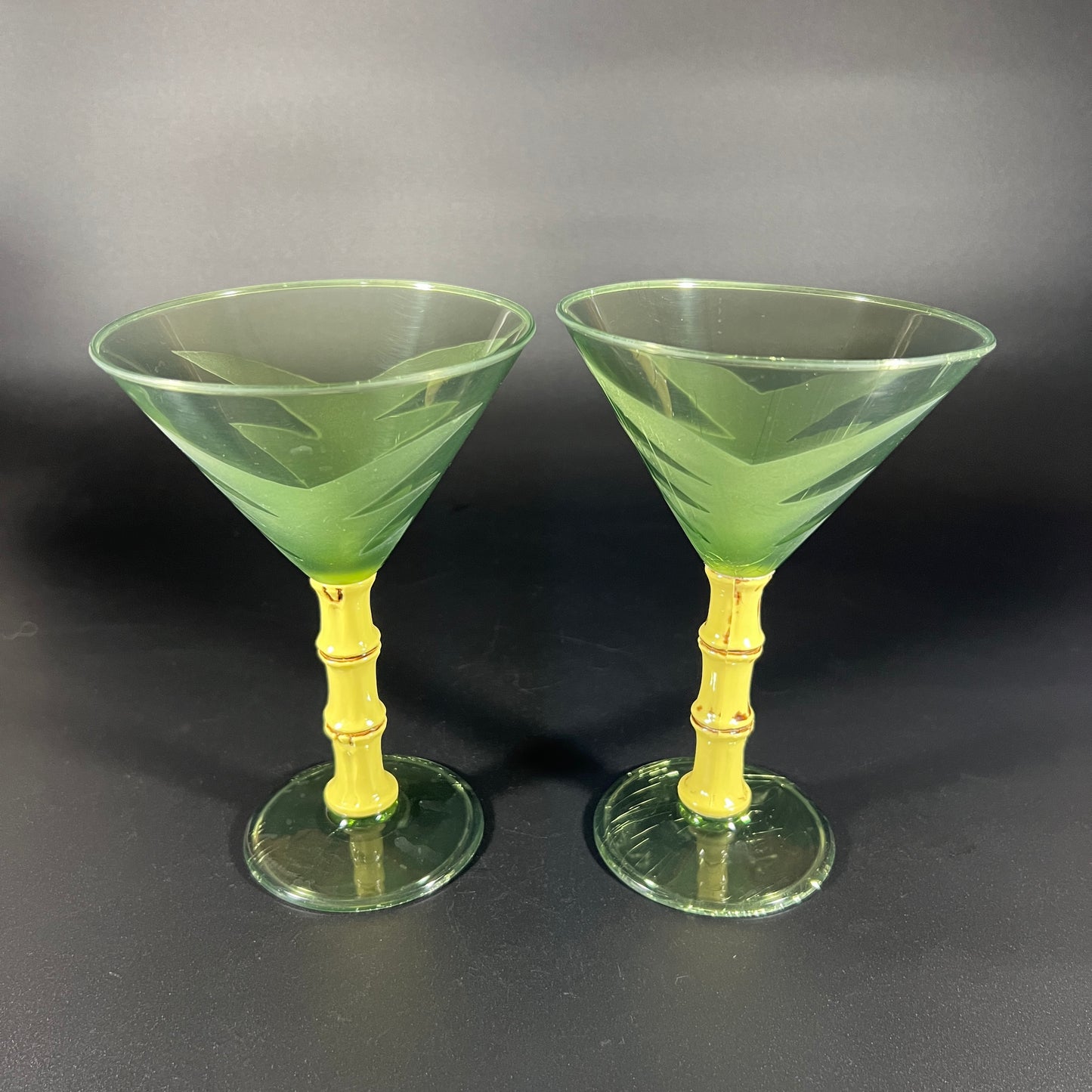 Plastic Faux Bamboo Cocktail Glasses (Set of 2)