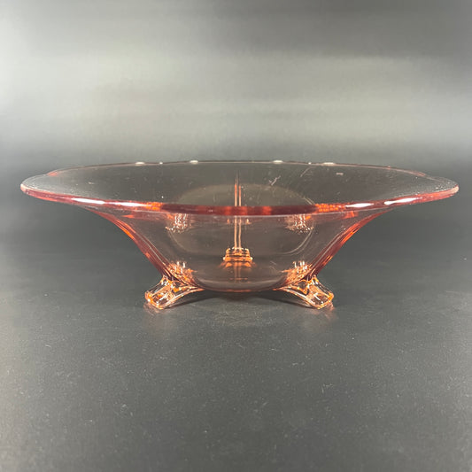 Fostoria Pink Glass Footed Console Bowl