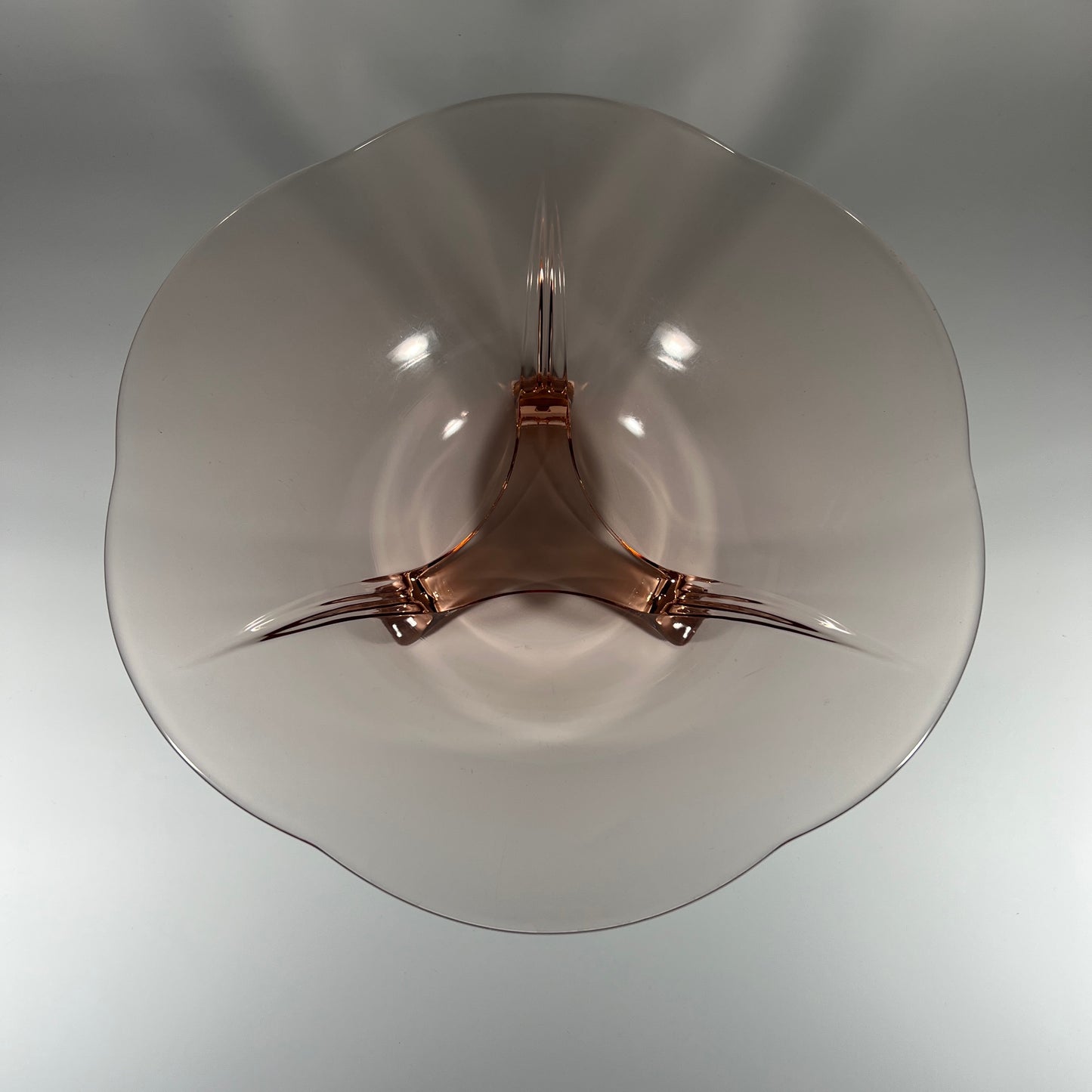 Fostoria Pink Glass Footed Console Bowl