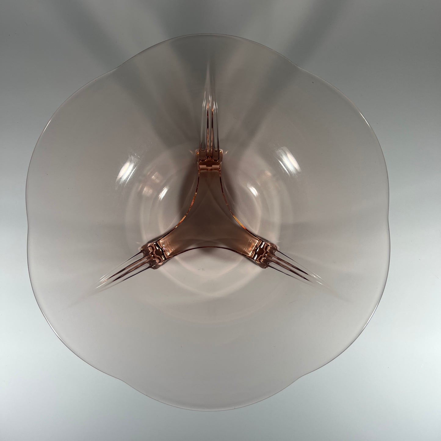 Fostoria Pink Glass Footed Console Bowl