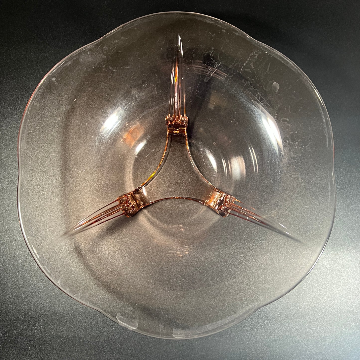 Fostoria Pink Glass Footed Console Bowl