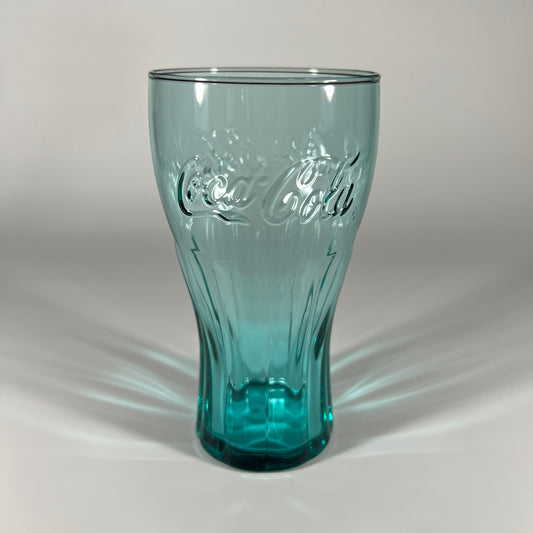 Teal Coca-Cola Glass