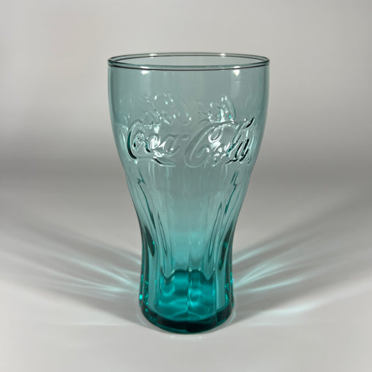 Teal Coca-Cola Glass