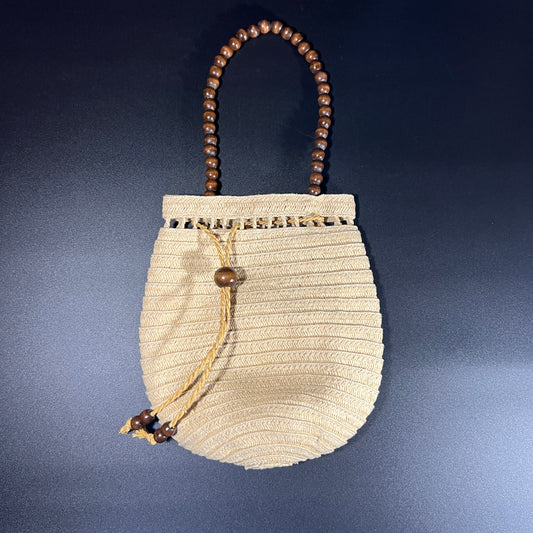 Woven Hand bag with Beaded Handle