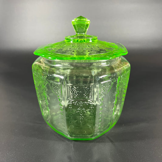 Anchor Hocking Uranium Glass Jar with Lid