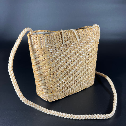 Small Woven Purse with Bead Closure