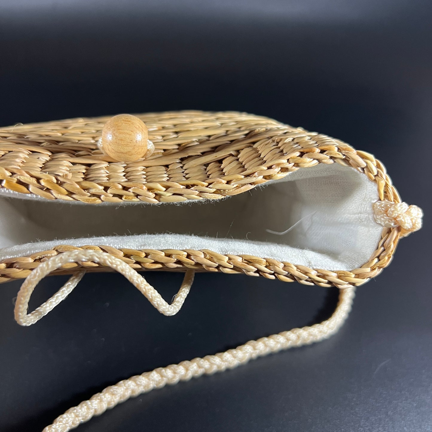 Small Woven Purse with Bead Closure