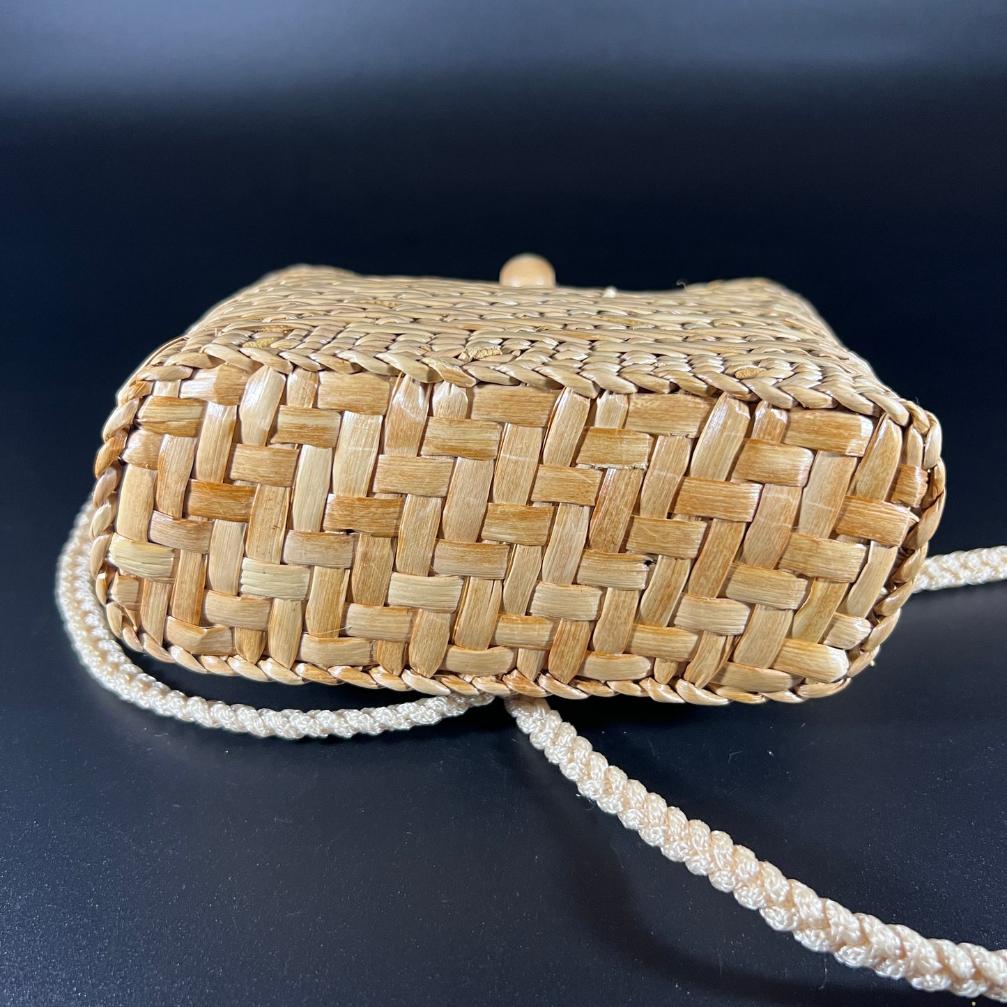 Small Woven Purse with Bead Closure