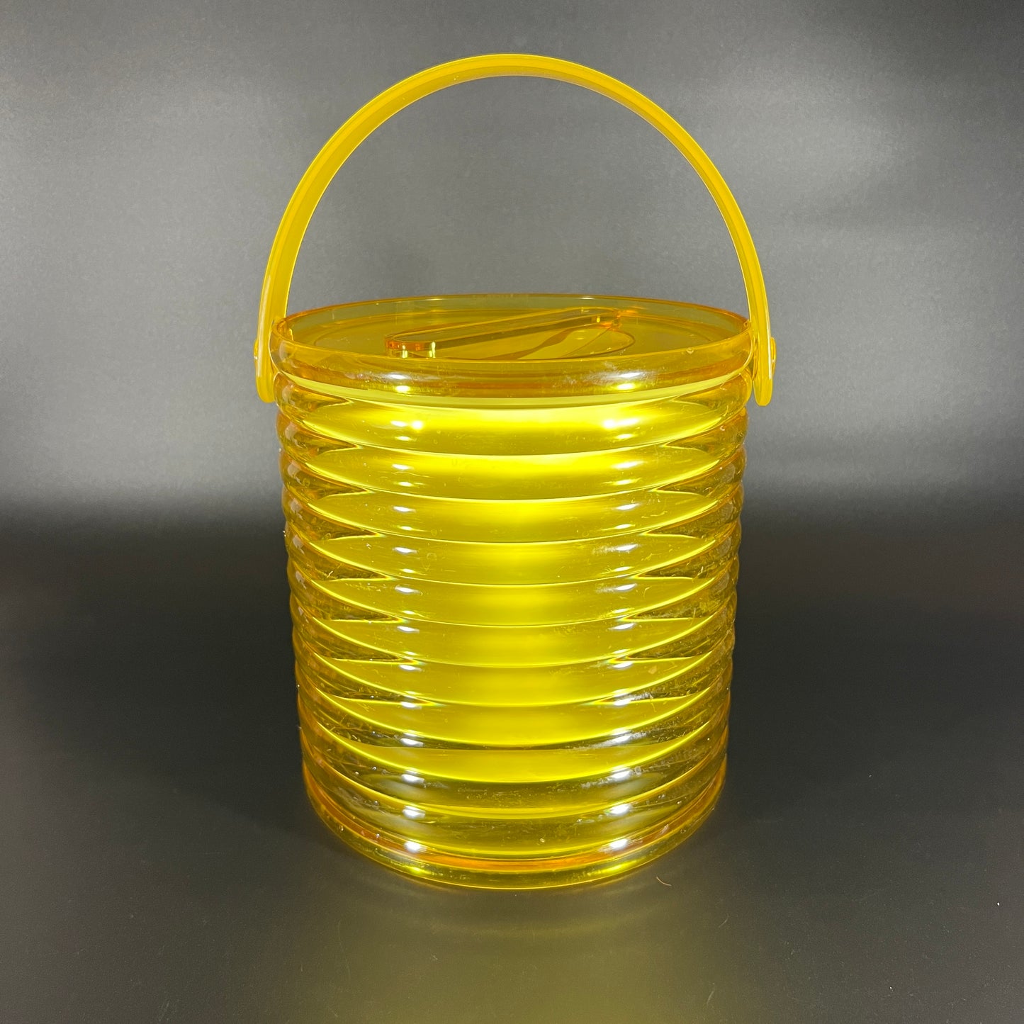 1970s Sally Designs Yellow Acrylic Ice Bucket