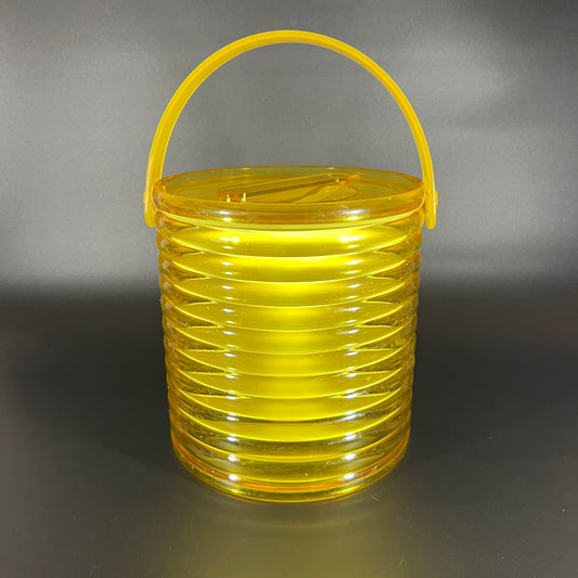 1970s Sally Designs Yellow Acrylic Ice Bucket