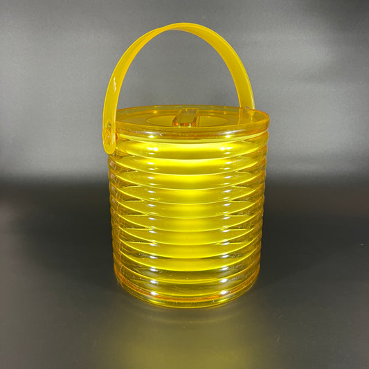 1970s Sally Designs Yellow Acrylic Ice Bucket