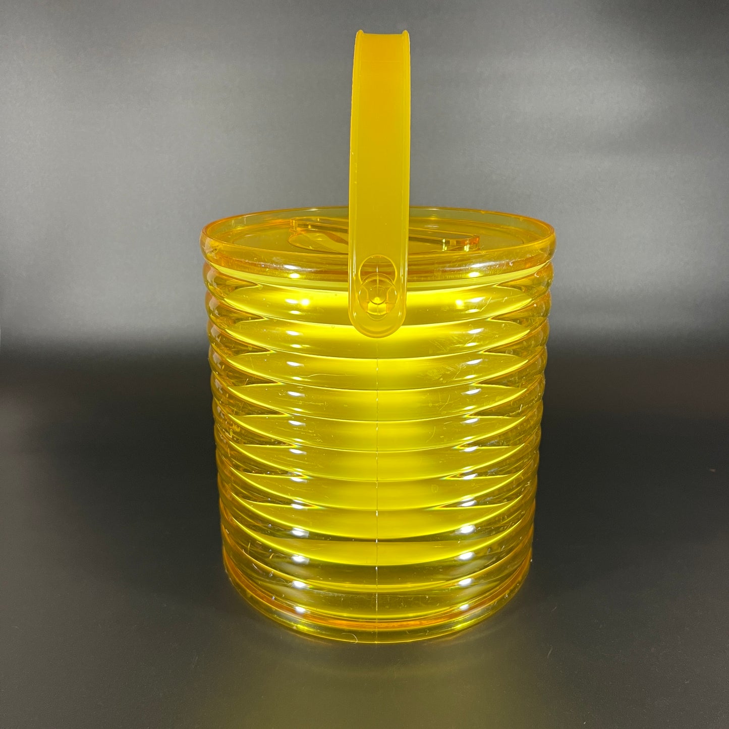 1970s Sally Designs Yellow Acrylic Ice Bucket