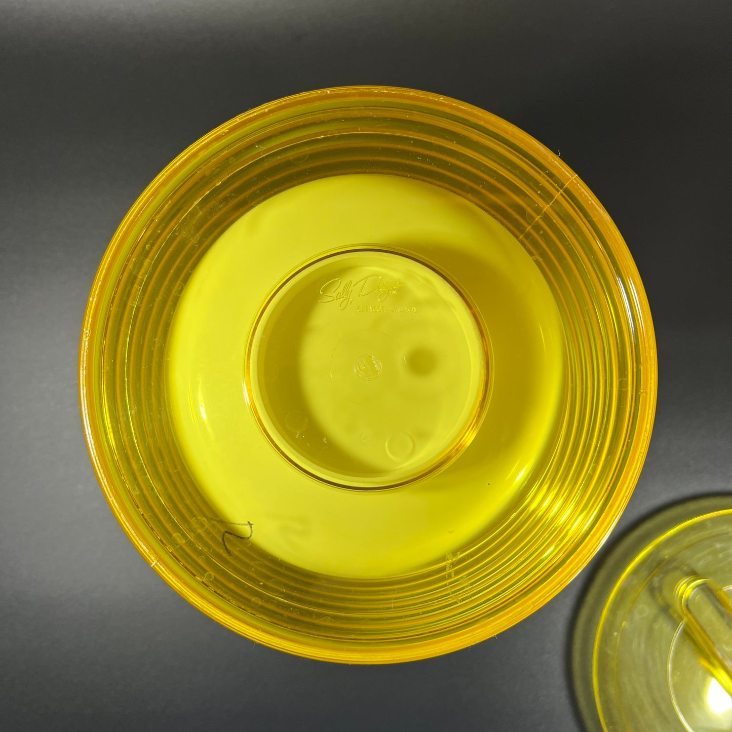 1970s Sally Designs Yellow Acrylic Ice Bucket
