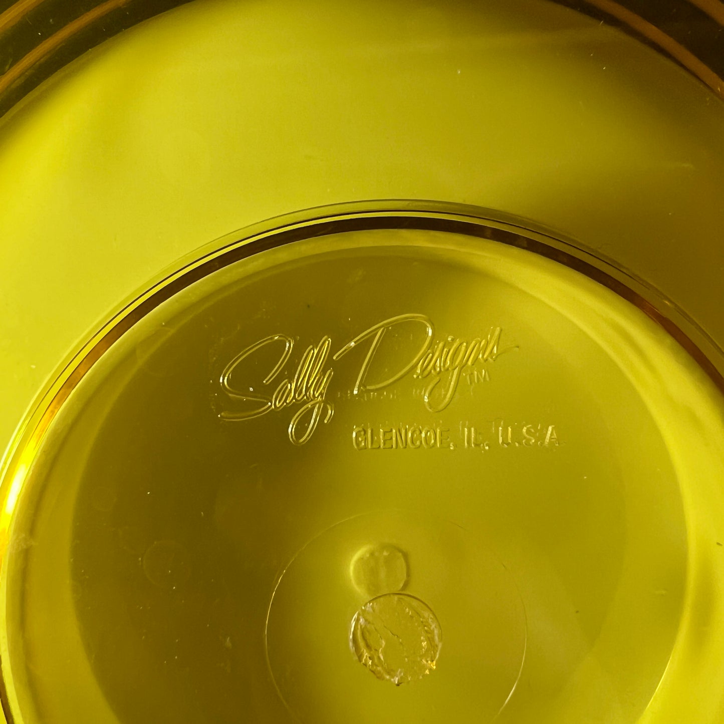 1970s Sally Designs Yellow Acrylic Ice Bucket