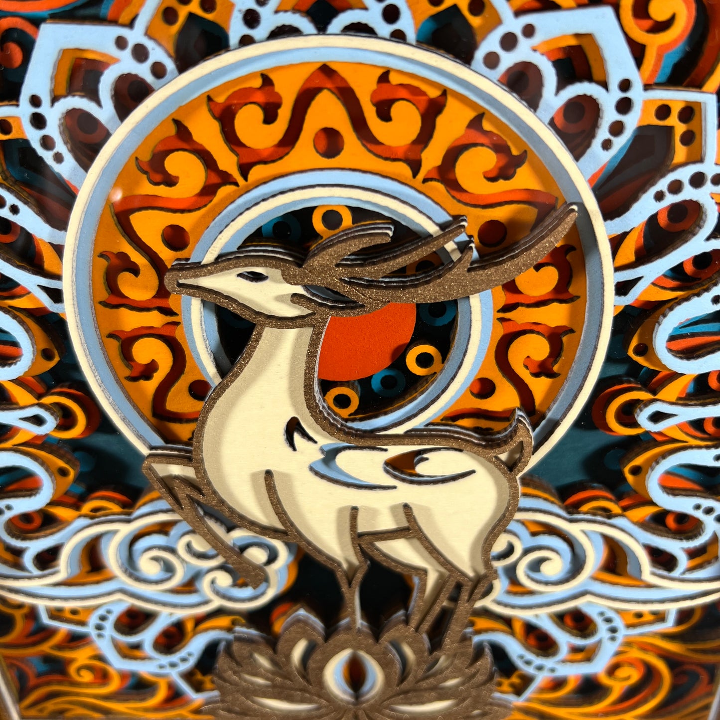 Celestrial Deer 3D Wood Art