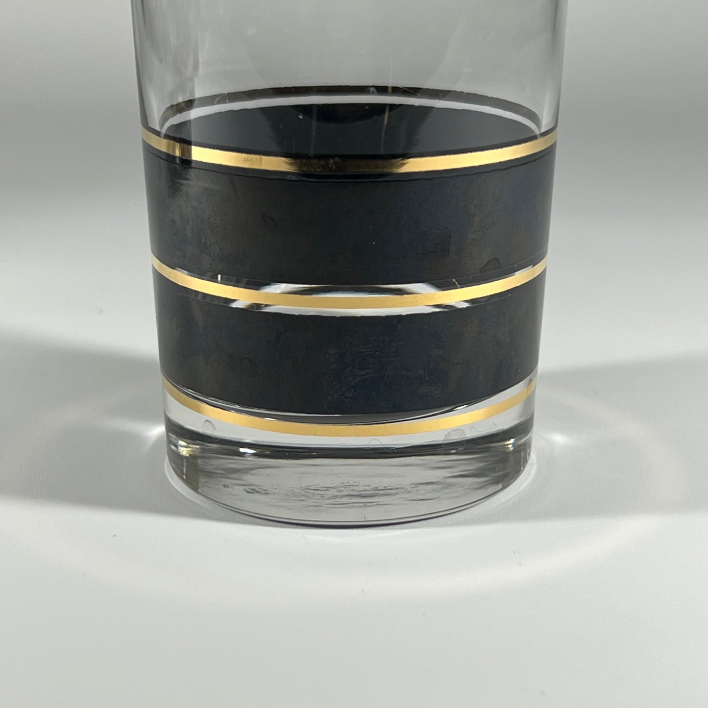 Black and Gold Striped MCM Glass Set (set of 6)