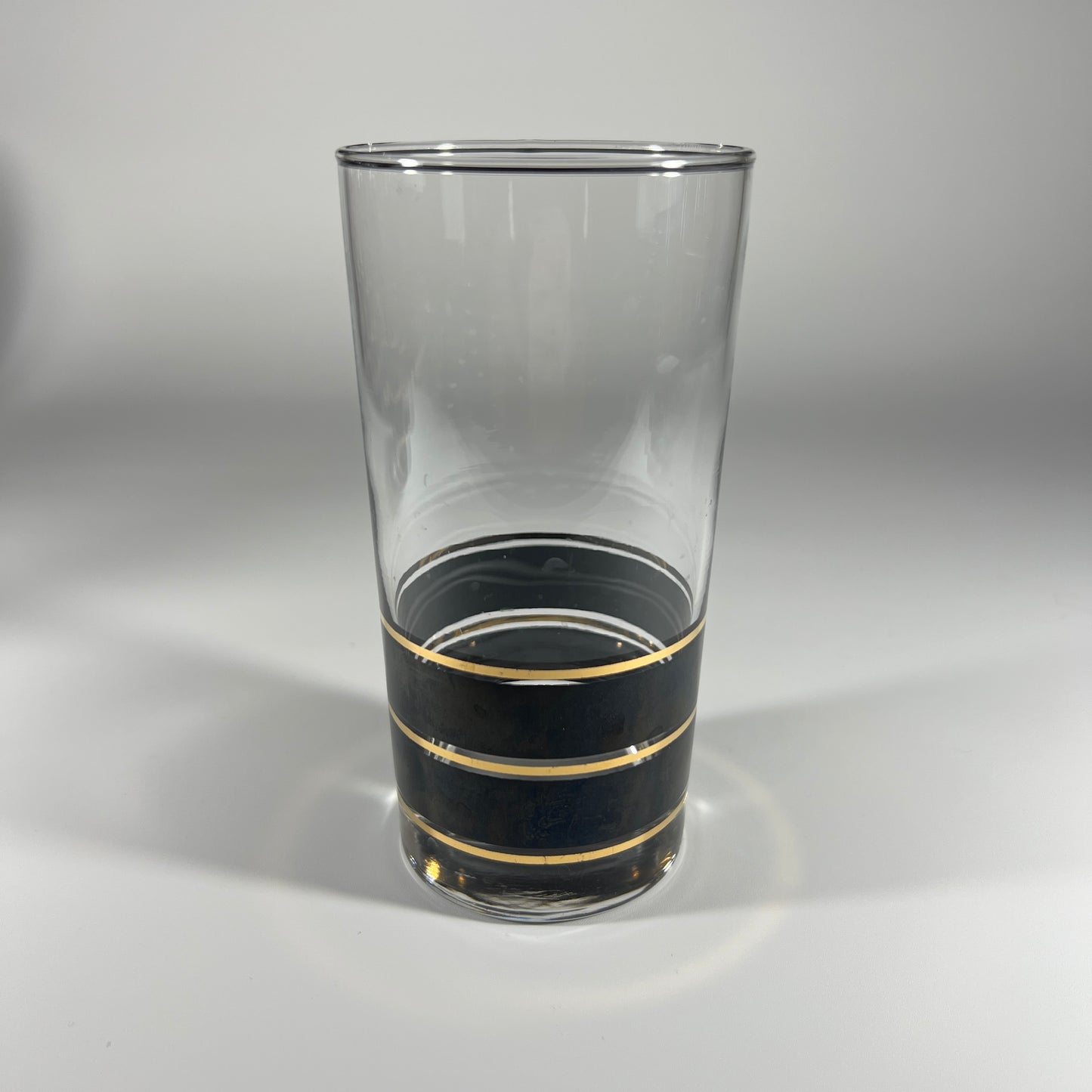 Black and Gold Striped MCM Glass Set (set of 6)
