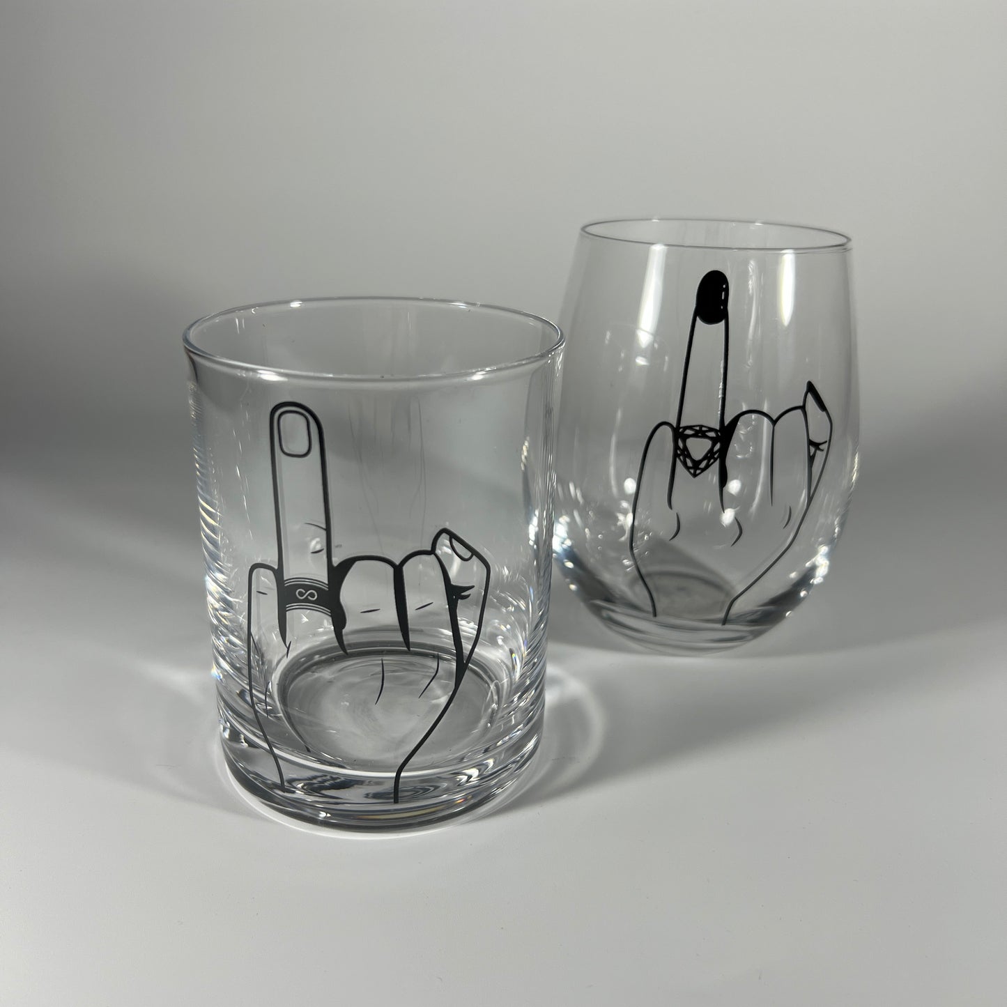 His and Hers Wedding Gift Drinking Glasses
