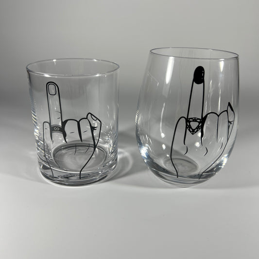 His and Hers Wedding Gift Drinking Glasses
