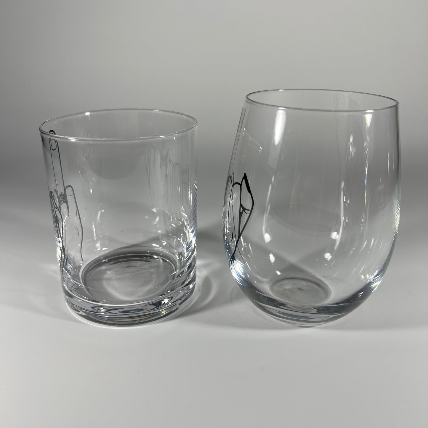 His and Hers Wedding Gift Drinking Glasses