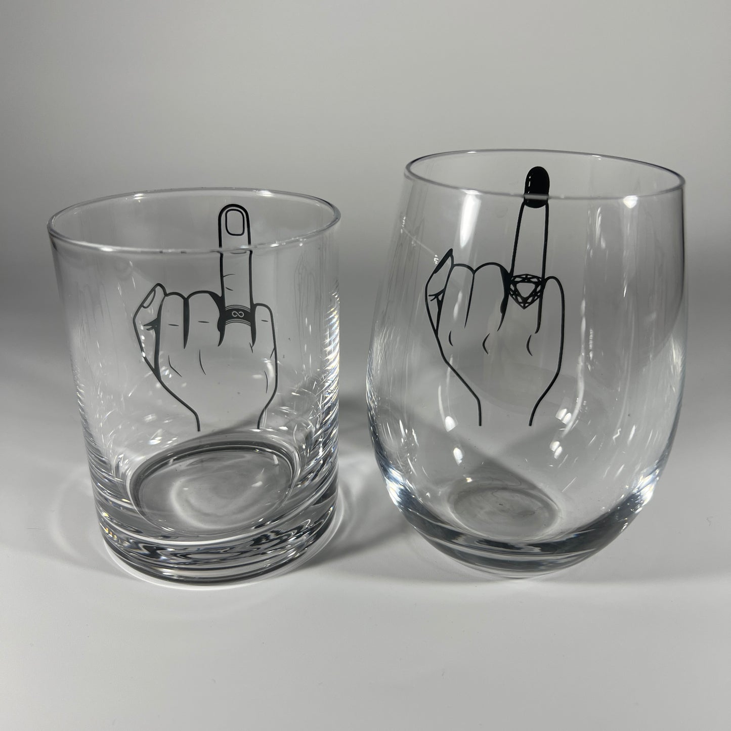 His and Hers Wedding Gift Drinking Glasses