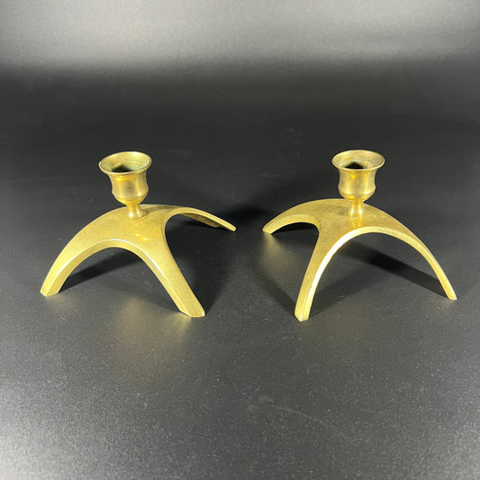 Brass MCM Candle Holders (set of 2)