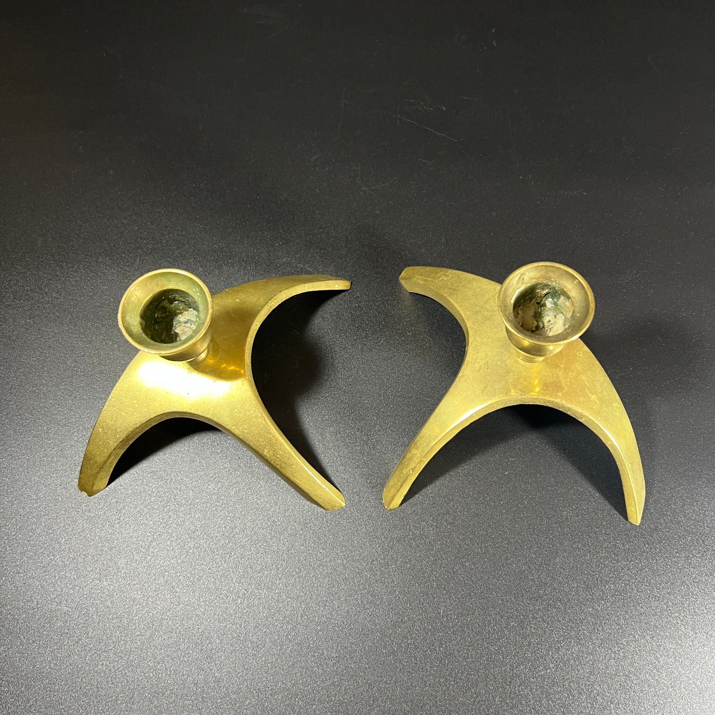Brass MCM Candle Holders (set of 2)