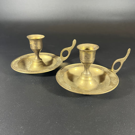 Vintage Brass Candle Holders (set of 2)