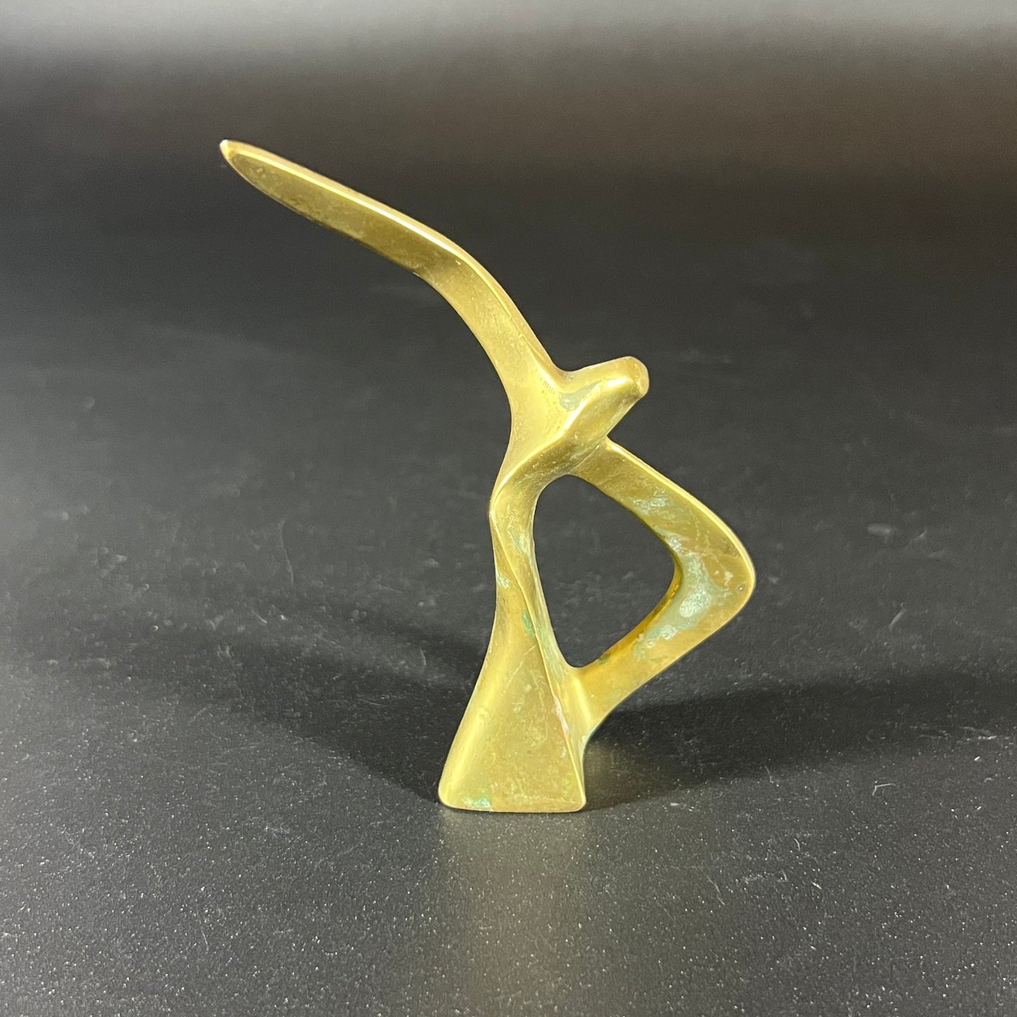 Vintage Minimalist Brass Seagull Statue