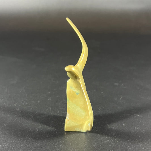 Vintage Minimalist Brass Seagull Statue