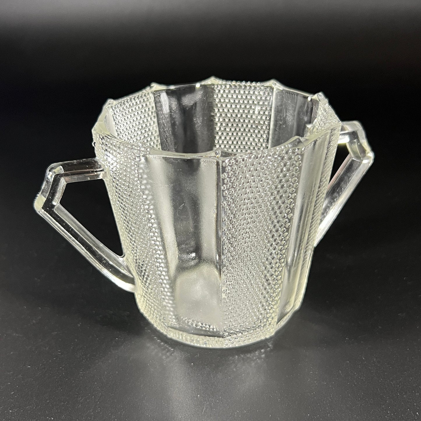 Jeannette Dew Drop Pattern Vintage Glass Creamer and Sugar Set