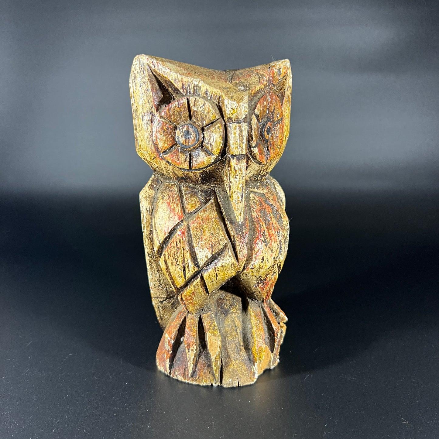 MCM Hand-carved Wooden Owl