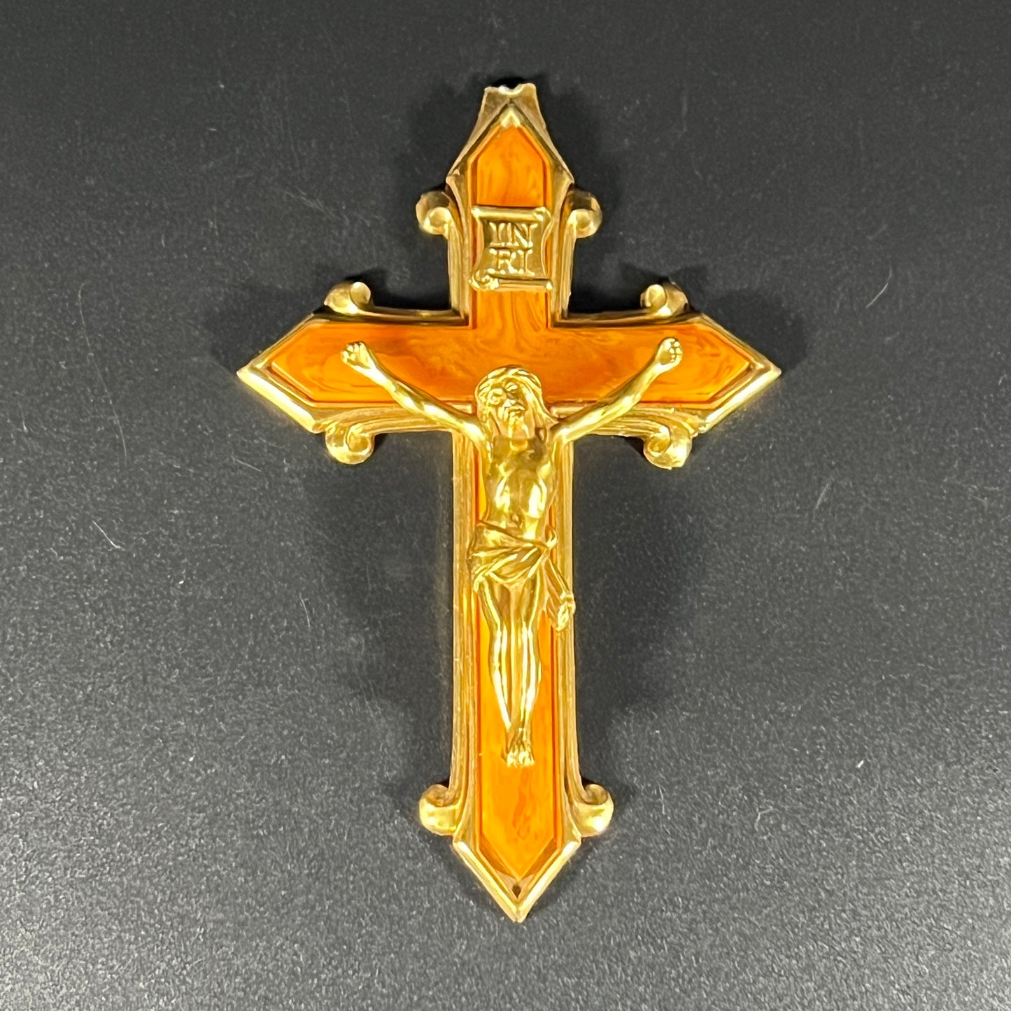 1940s Brass and Bakelite Personal Crucifix