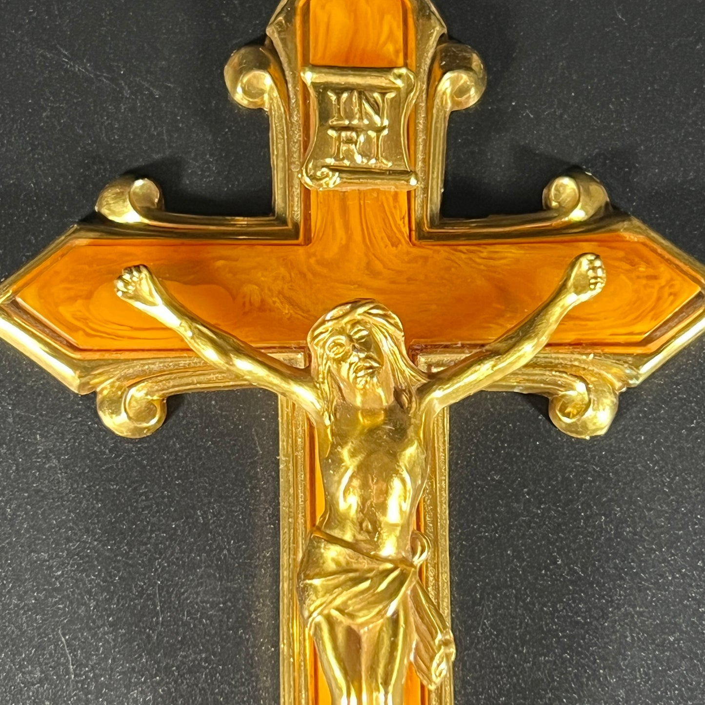 1940s Brass and Bakelite Personal Crucifix