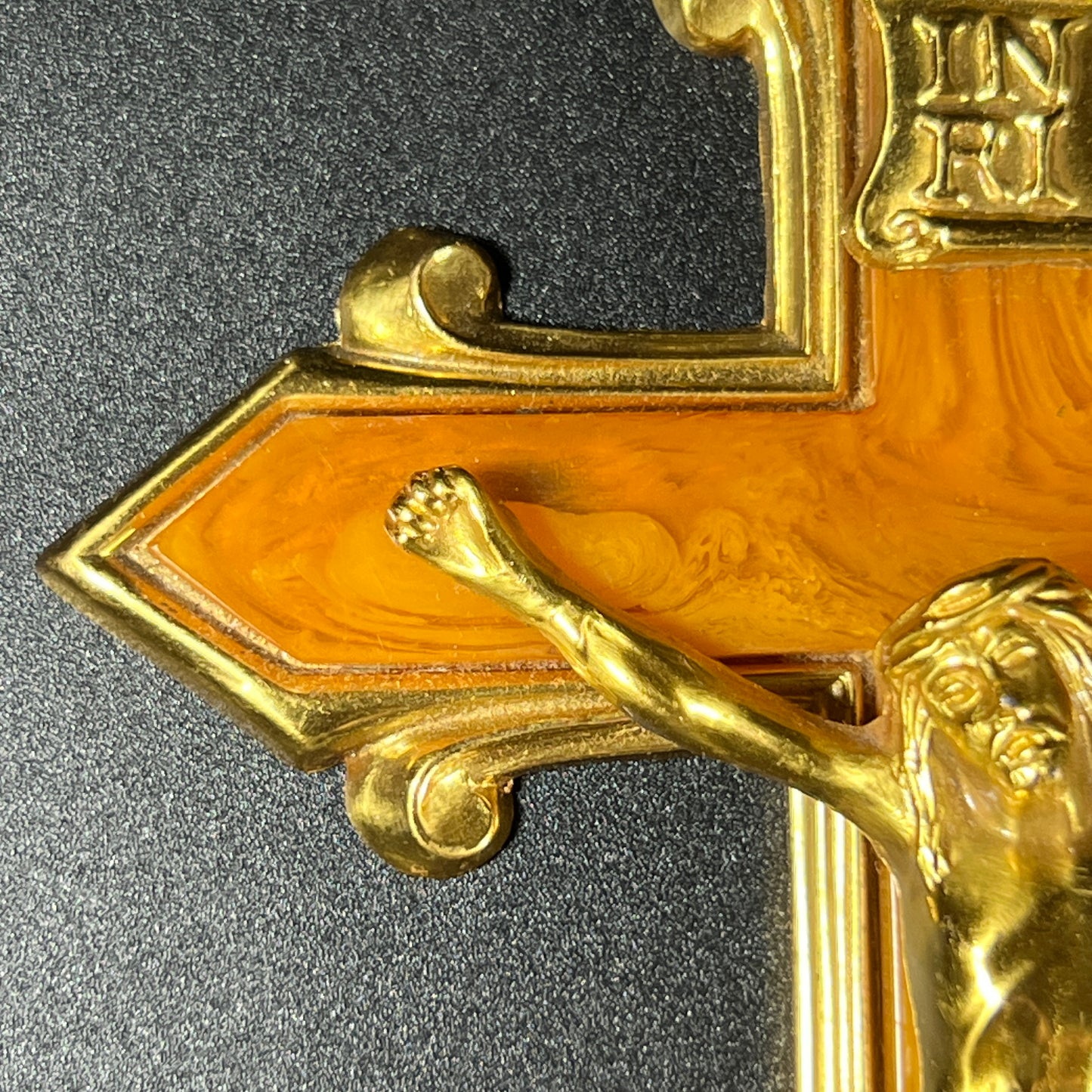 1940s Brass and Bakelite Personal Crucifix